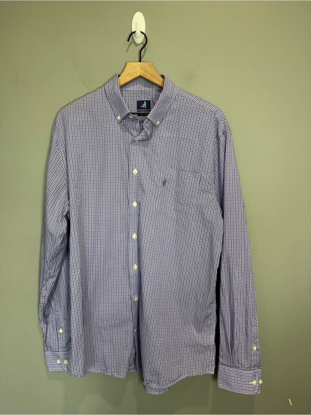 Johnnie-O Heliotrope Purple Gingham Button Down Shirt XL